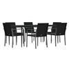 VidaXL Ensemble à manger de jardin 7 pcs coussins résine tressée acier 3186951