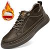 Fashion Comfortable Soft Sole Casual Shoes Men's Lace Up Oxford Shoes Cowhide Thick Bottom Outdoor Wear Resistant Non-slip Walking Shoes