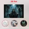 2D flat 1 piece Gothic hooded skull banner suitable for Halloween themed decoration