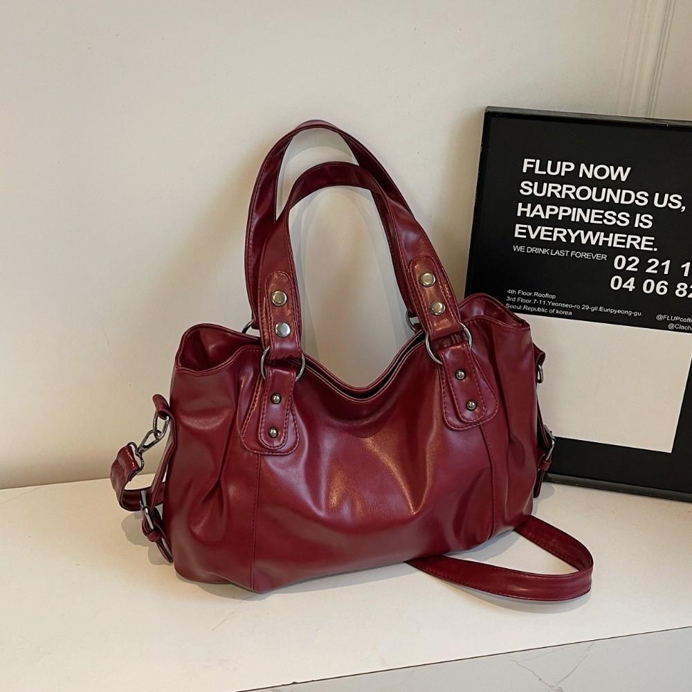 Large Capacity Handbag Zipper Closure Tote Bag Vintage Hobo Bag Work Commute