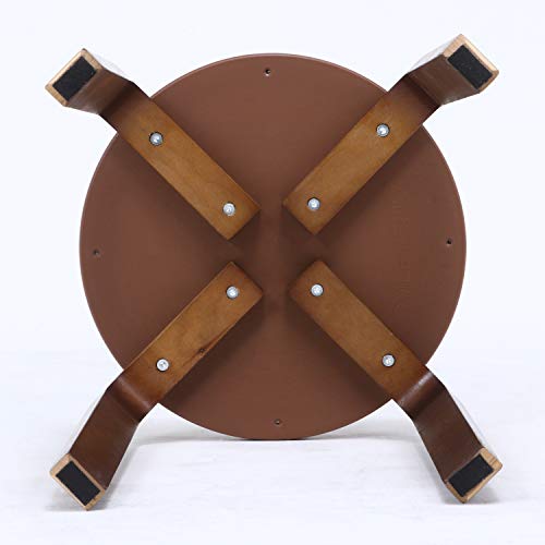 Fuji Boeki Bentwood Stackable Stool, 32cm Wide X 32cm Deep X 47cm High, Beige/Brown Fabric, Compact, Assembly Required, 14545