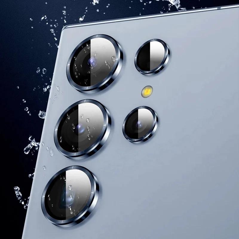 1Set Metal Camera Lens Ring Protector For Samsung Galaxy S26 S25 S24 S23 Ultra Plus Transparent Tempered Glass Rear Lens Cover
