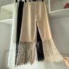 Leggings Hanfu Corti 7/10 da Donna in Pizzo e Pile - Strato Interno Caldo Stagionale Anti-esposizione