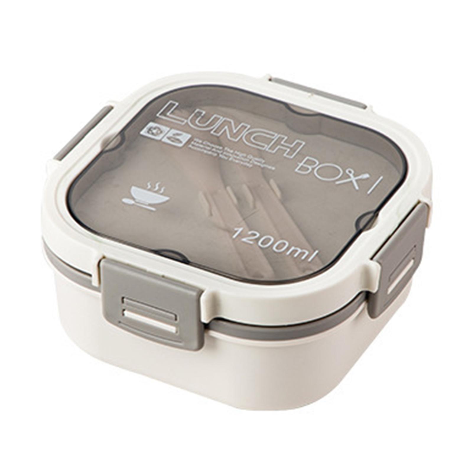 

Портативный ланч-бокс, контейнер для еды большой вместимости, пригодный для микроволновой печи, с отделениями для офисных работников, герметичный салатник для пикника Short белый