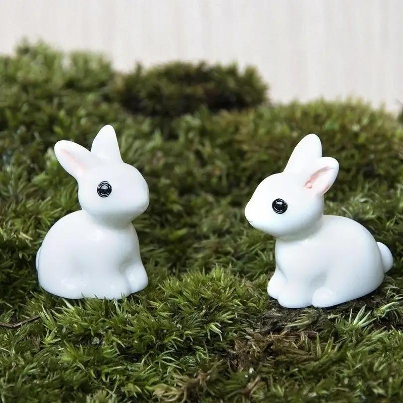 15 Pcs Lovely Miniature Mini Rabbit Resin Figurine Animal Decor Garden Fairy Ornament Flower Plant Pot Home