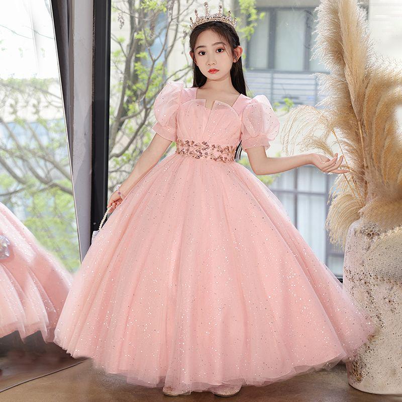 Girls' Elegant Princess Dress for Weddings, Birthdays, and Performances