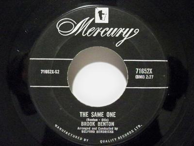 7inch Record BROOK BENTON - Kiddio / The Same One 71652X Mercury 1960 Canada Soul/Funk Used