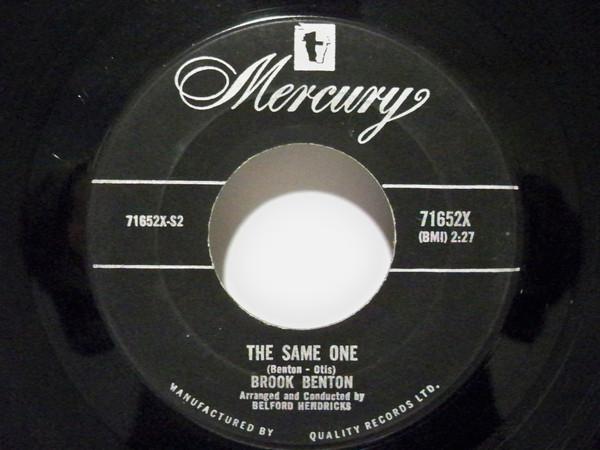 

7inch Record BROOK BENTON - Kiddio / The Same One 71652X Mercury 1960 Canada Soul/Funk Used