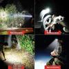 Rechargeable Dual Beam Headlamp with Magnetic Clip for Night Fishing and Outdoor Use