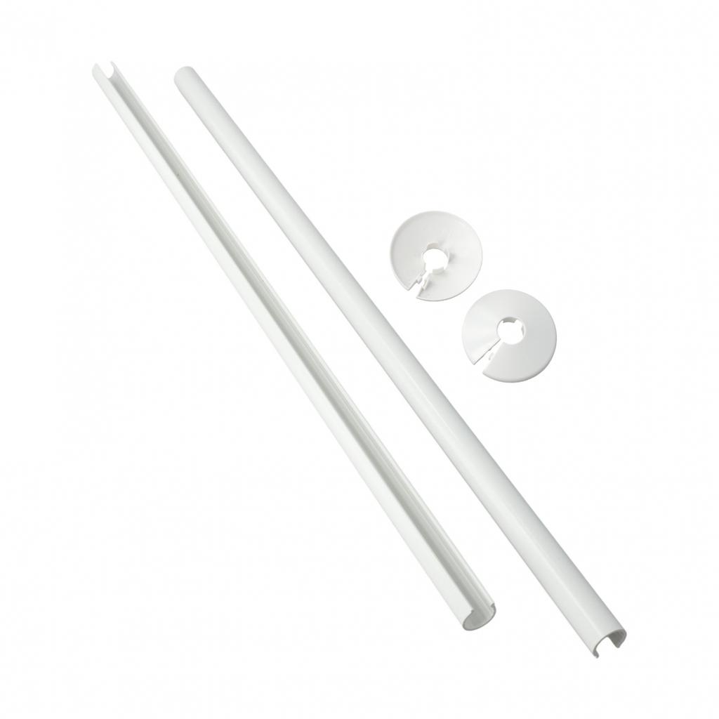 2 ks Krytů na radiátorové trubky + Objímky na trubky 15 x 500 mm / Objímky na trubky 15 mm bílá černá