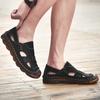 Summer Men's Leather Sandals Handmade Breathable Beach Shoes