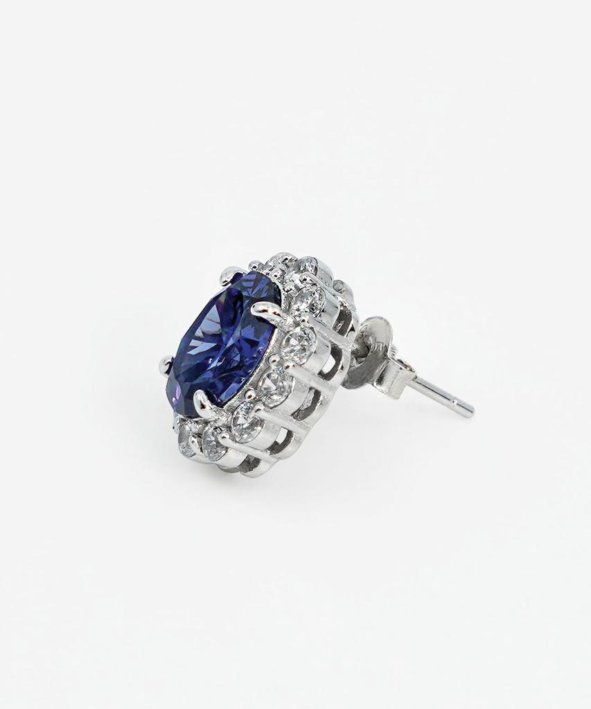 Mmd Blue Zircon Silver Earrings