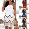 Women's Strappy Floral Print Mini Dress For Summer Stylish Beach Getaways