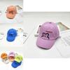 Cute Bear Embroidery Kids Baseball Cap Wide Brim Round Top Sun Hat For Boys Girls 2-8 Years