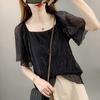 Summer Temperament Chiffon Loose and Slimming Casual Women's Clothing Hong Kong Style Shirt Top