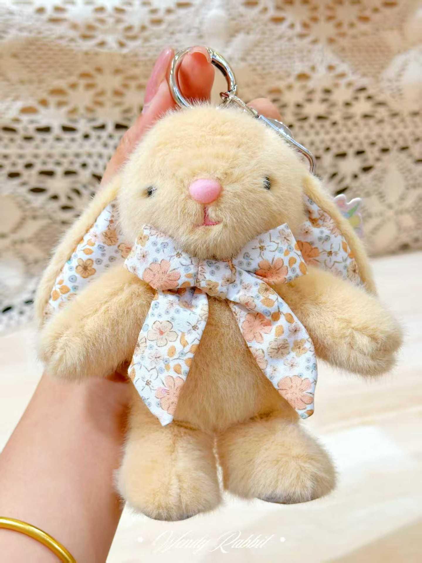 

Floral Dress Plush Rabbit Doll - Perfect for Hugs, Sleep, Birthdays, Valentine s Day 6 inch
