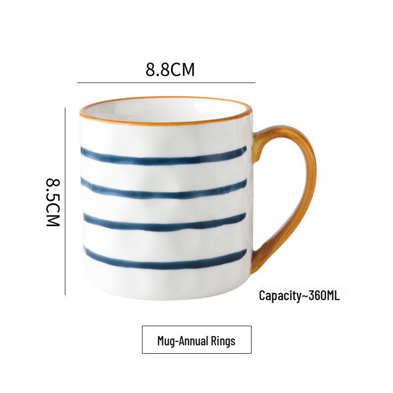 Retro Japanese Ceramic Mug with Lid, High-Temp Resistant, Large Capacity, Ideal Gift for Couples