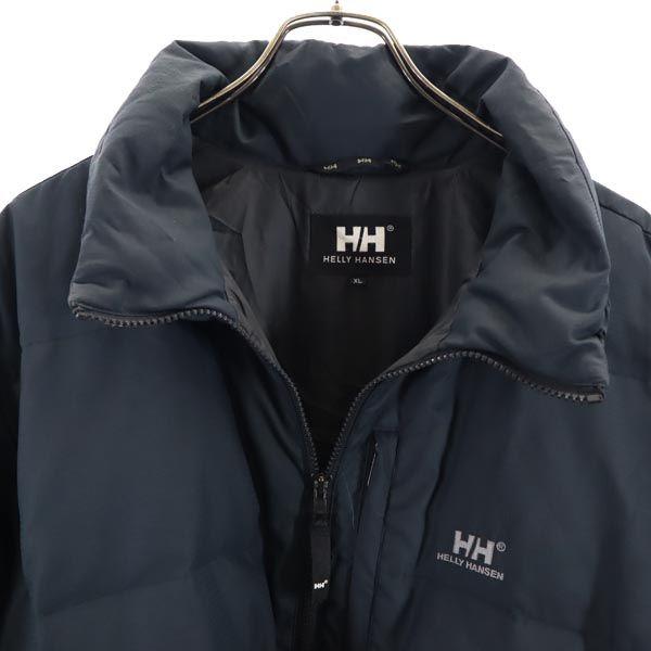 HELLY HANSEN Down jacket XL Black series Logo embroidery Men's Used