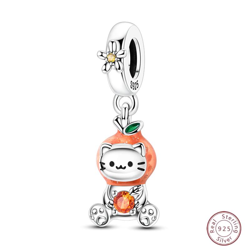 Copper Firefly Cute Cats And Dogs Beaded Pendant Suitable For Original Charms Bracelet Diy Exquisite Women Jewelry