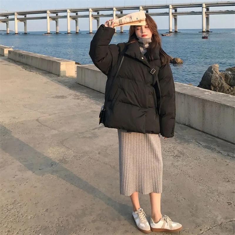 2024 neue Koreanische Puffer Jacke frauen Winter Unten Puffer Jacke Stehkragen Baumwolle gefütterte Mantel Lose Weibliche Verdicken warme Parkas