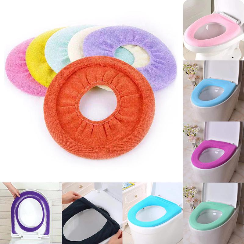 

Durable O Shaped Toilet Seat Cover Polyester Plush Warmer Overcoat Case Tool