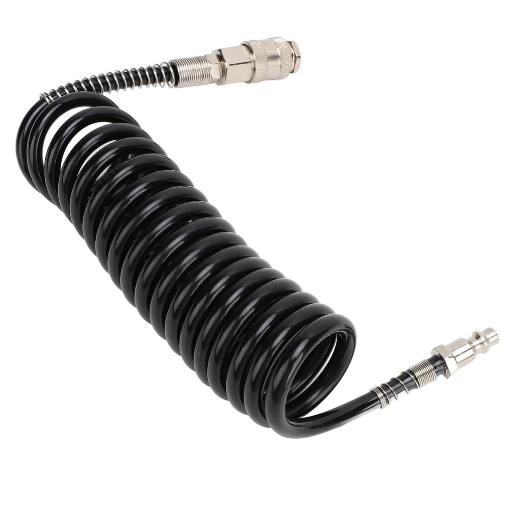 3 Meters Recoil Air Hose Black Reinforced Abrasion Resistant Inflator Extension Tube with Bend