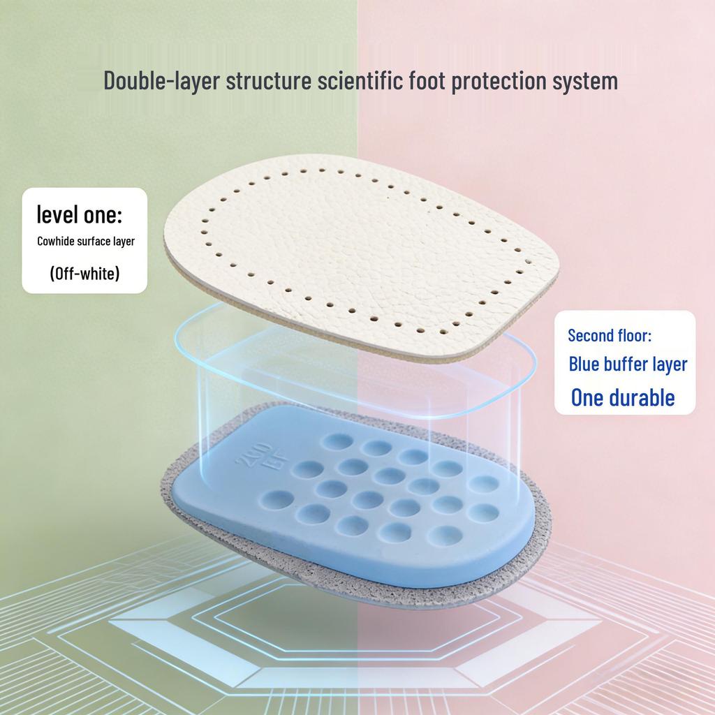 Cowhide Anti-Abrasion Non-Slip Heel Protector - Invisible, Shock-Absorbing, and Comfortable for High Heels.