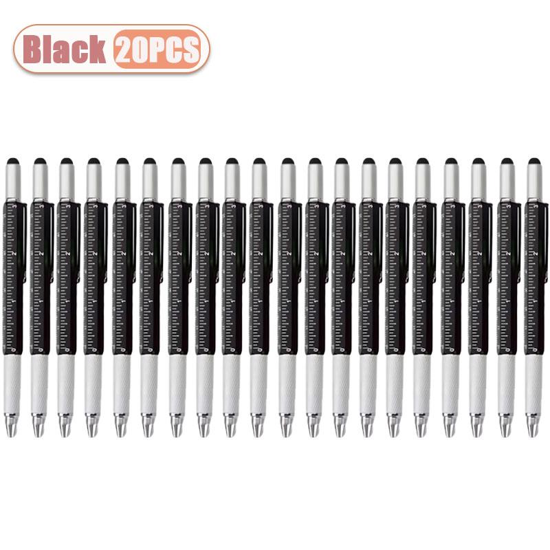 6 in 1 Multi Level Pen Stylus Multi Tool Pen with Touch Screen Caliper Level and Screwdriver Office Tool Creative Stationery