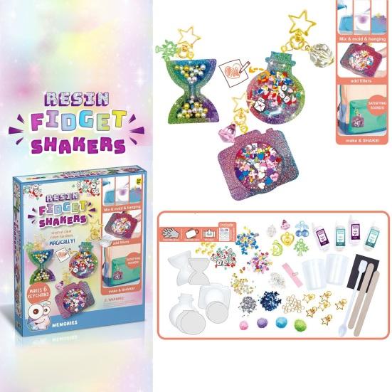 

1 Set Key Pendant Buckle Set DIY Epoxy Handmade Fun Creative Kids Toys for Stress-Relieving Skill-Building