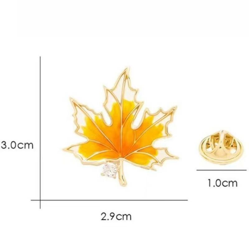 Ahornblatt Ginkgo Biloba Blatt Strass Brosche Nische High-End Korsage Design Temperament Ausschnitt Anti-Licht Nadel Accessoires Anzug