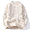 Men Trendy Knitted Sweater Men Casual Round Neck Pullover Male Knitted Solid Color Sweater Winter Fashion Mens Kntwear Outwear