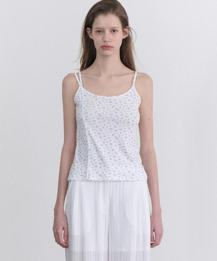 ANDNEEDS Floral Double Strap Sleeveless (White)
