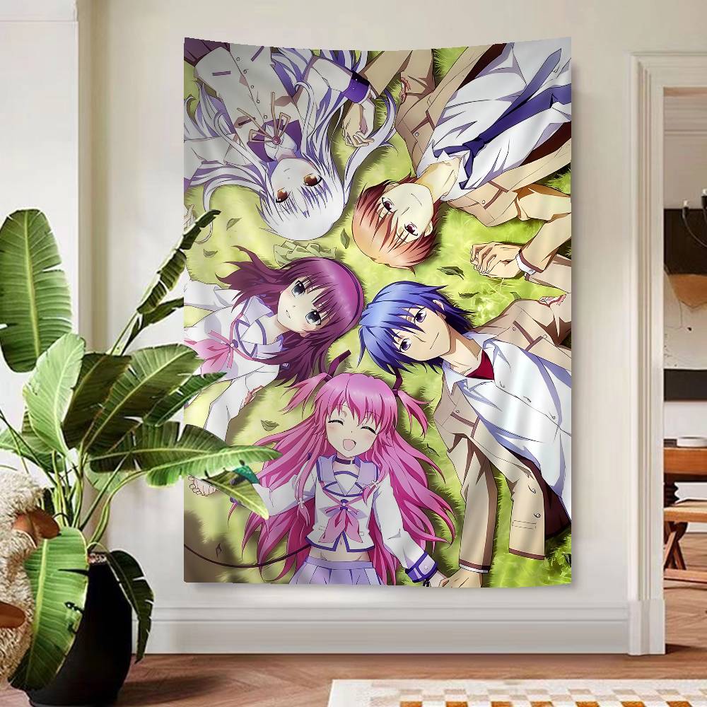 

Angel Beats Track Zero Wall Tapestry Emotional Supernatural Aesthetic Cozy Room Decor for Visual Novel Isekai Fans 74x94cm(29x37in)