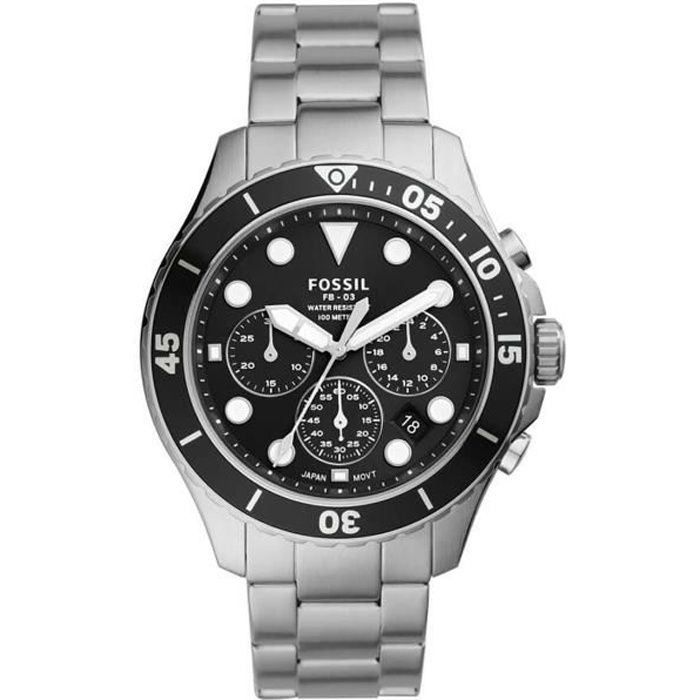 Reloj hombre - FOSSIL - Fossil FB-03 - Pulsera de acero inoxidable - Movimiento de Cuarzo - Resistencia al agua 3 ATM