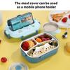 Lunch Box Stainless Steel Sealed and Insulated Lunch Box  Proof Cartoon Lunch Box for Kids Adults(Blue )