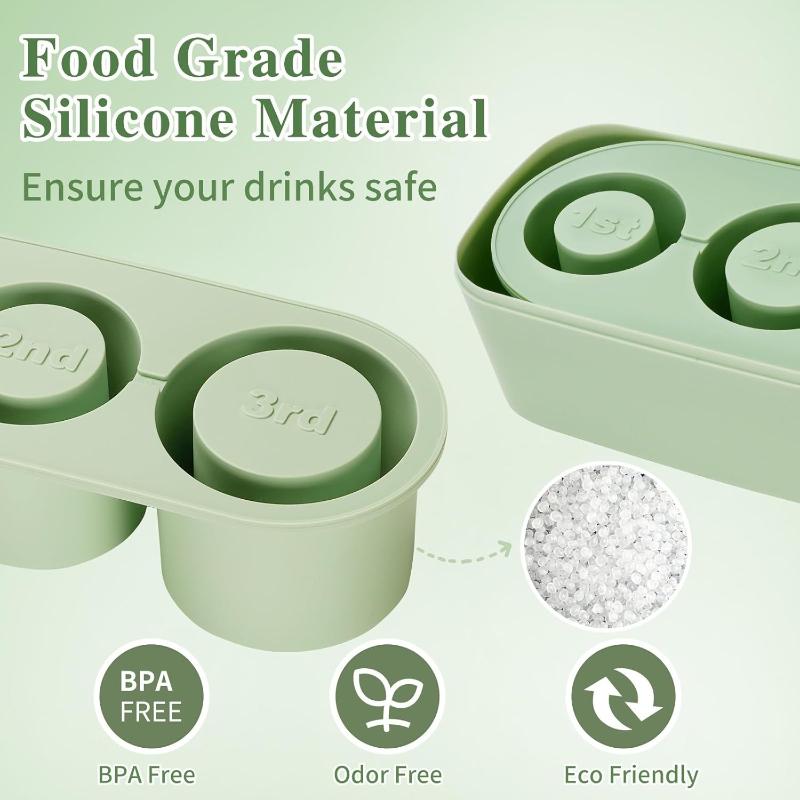 Ice Cube Tray Mold for Stanley Cup, Silicone Ice Cube Maker With Lid for 30-40oz Tumbler Chilling Whiskey, Cocktails, Drinks