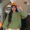Sweater Girl Student Korean Loose Winter and Autumn Fruit Embroidery Pullover Sweater Female Candy Color Sweater
