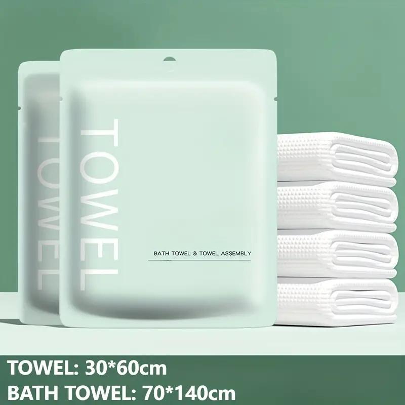 Disposable Cotton Bath Towels Bulk Pack, Extra Thick Travel Towels with Individual Wrapping for Hotel Gym & Camping - 30x60cm To 70x140cm