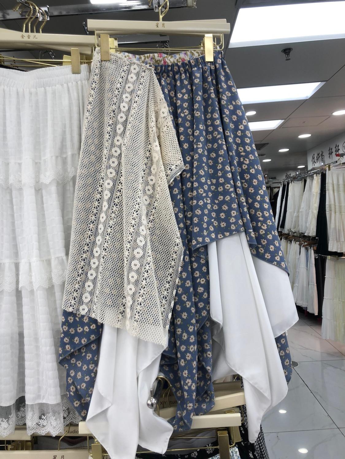 

Юбка в цветочек в стиле Мори, многослойная кружевная юбка нерегулярной формы, милая юбка-зонтик в форме буквы А One size