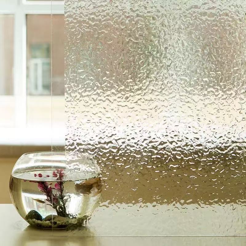 Vintage Water Wave Glass Sticker Decorative Window Film Privacy Protection Translucent Opaque Anti Peeping Glass Decal Essential Home Decor