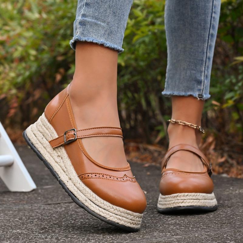 Fashion Round Toe Flat Loafers Women's Spring and Summer New Platform Casual Mary Jane Shoes