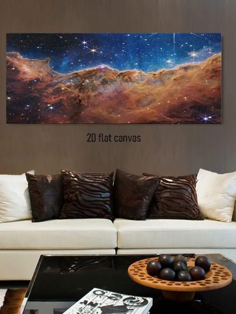 

1 piece of high-definition cosmic nebula decorative painting, starry sky canvas painting for living room, bedroom, study, modern 50x100cm No Frame