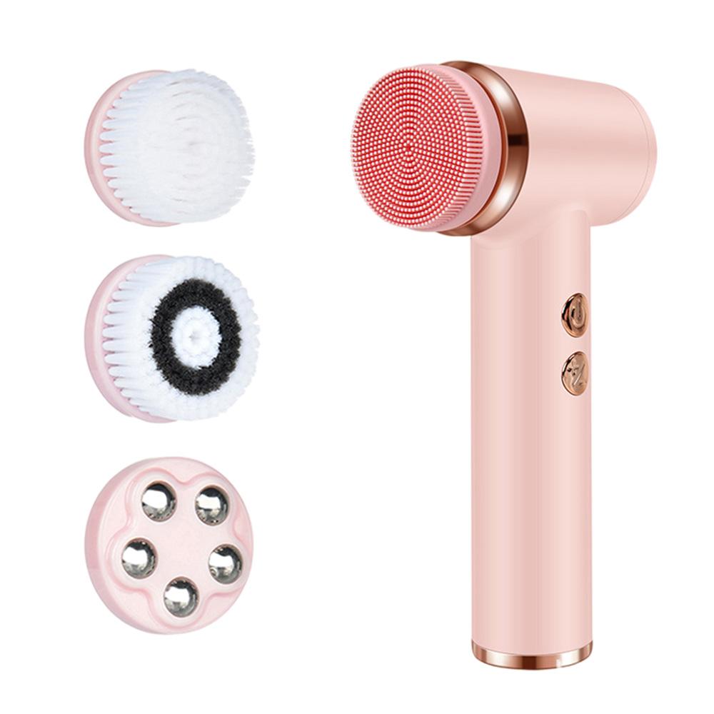 4 IN 1 Facial Cleansing Brush Electric Face Wash Brush Waterproof Portable Face Scrubber for Exfoliating Blackhead Massage Tool