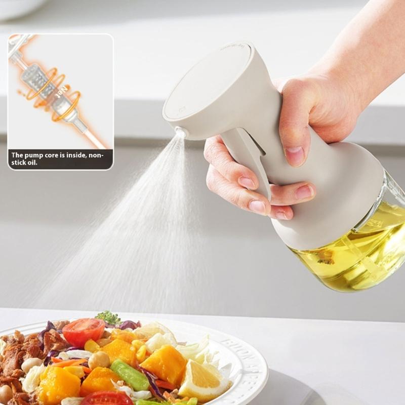 Nonslip Silicone Handle Oil Misters Bottle Leak proof Pump Sprayer For Healthy Cooking Oil Control And Multipurpose Kitchen Applications