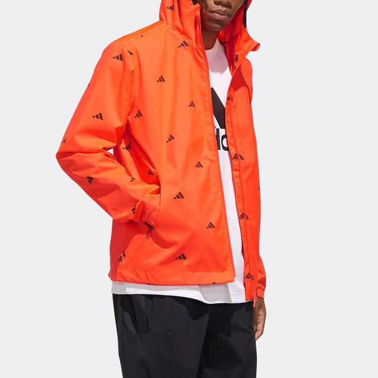 Adidas Jackets Men's Fluorescent Red Hooded Moderate Other FM9421