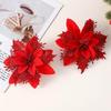 Gold Powder Christmas Flower Head for DIY Tree Decorations