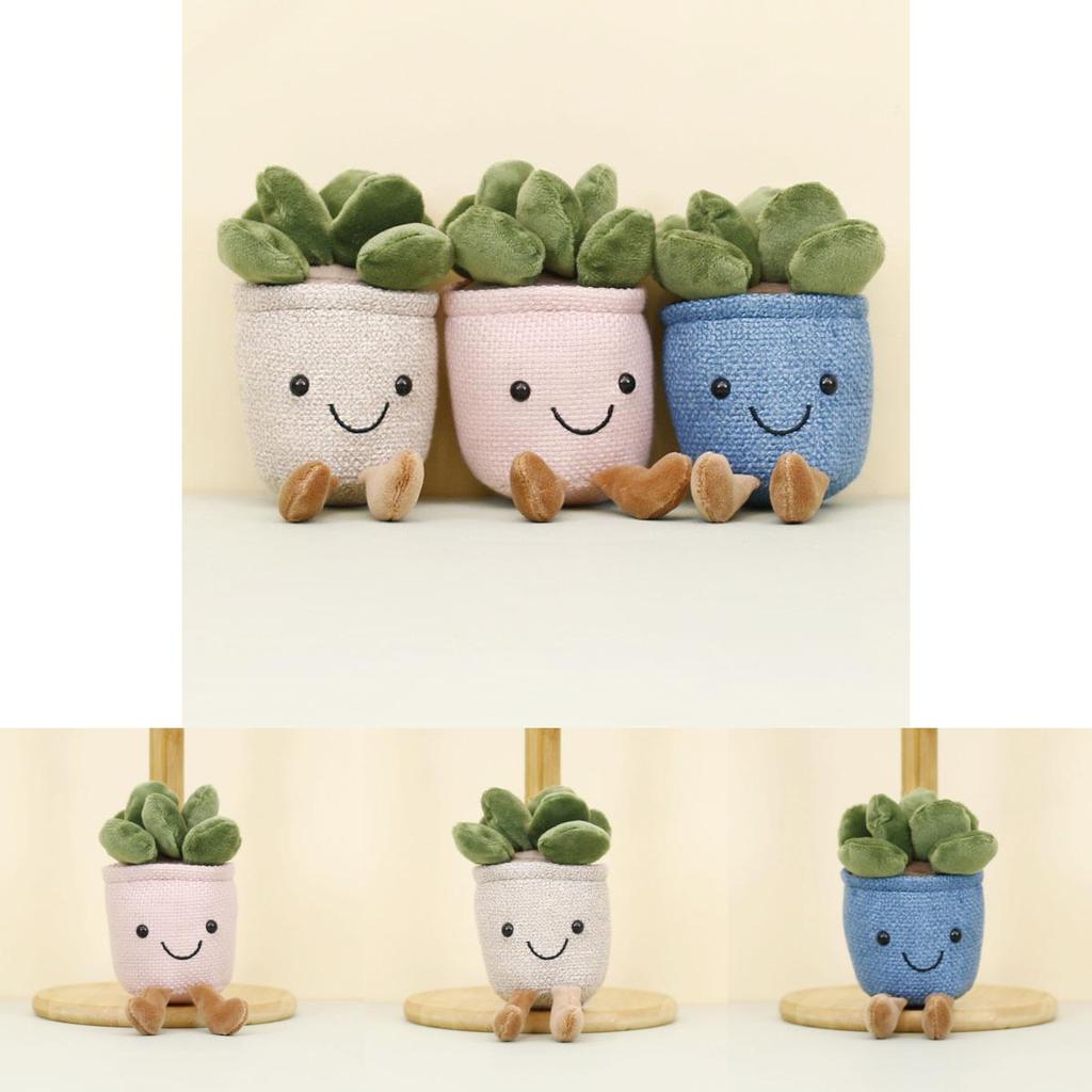 Adorable Plush Succulent Keychain Soft Toy Potted Plant Doll With Tulip Design