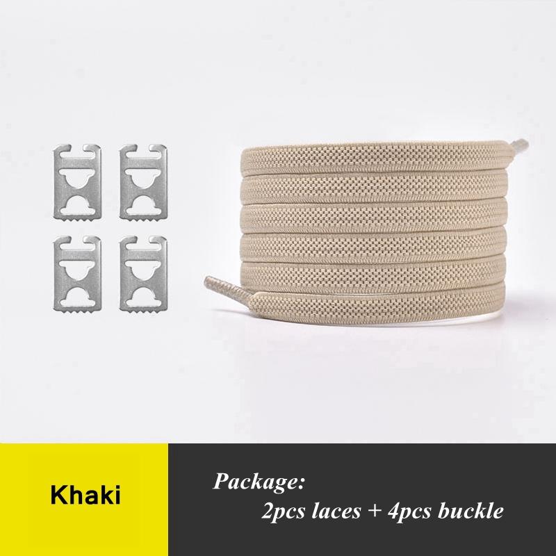 No Tie Shoelaces with Elastic and Stainless Steel Anchors Flat Shoe Laces For Sneakers Tieless Shoelace For All Adult Kid Shoes