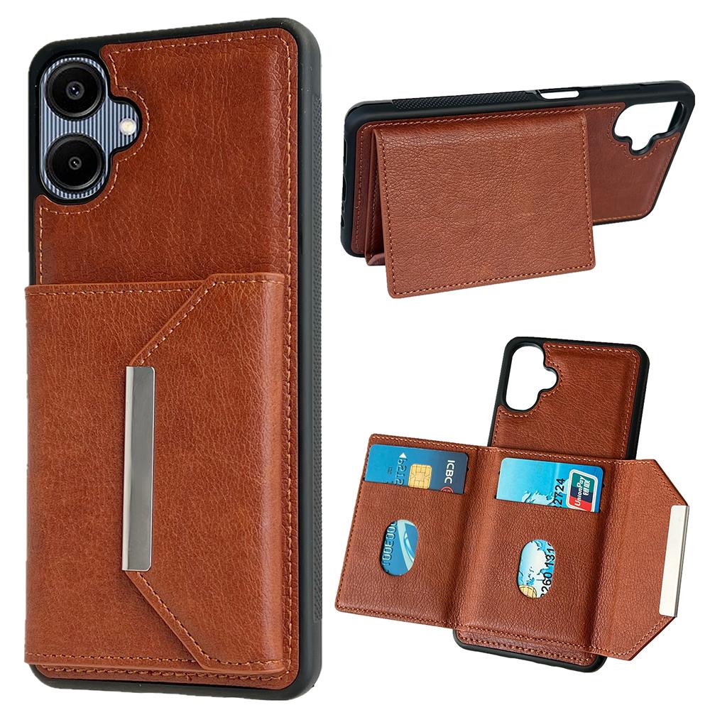 For Samsung Galaxy A06 5G/A06 4G Case Card Bag Kickstand TPU+PU Phone Cover