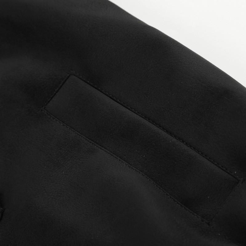 Unisex Oversized PU Jacket Black Stand Collar Zipper Casual Outerwear Fall 2026